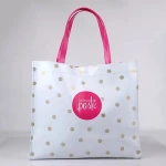 Custom printing tote style black mirror shiny pvc shopping bag