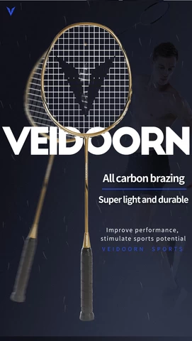 Custom Professional Sport Badminton Rackets Set of 2 High Quality Battledore Carbon Fiber Moderate Veidoorn CN;JIA V2008 675 80