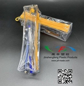 Custom Promotional Transparent PVC Zipper Pencil Case PVC Pencil Bag
