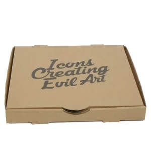 Customization Single-Sided Printing Kraft Paper Box Pizza Box with Black Logo