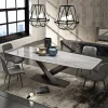 Customize Rectangular Dining Room Table And Chairs Restaurant furniture metal leg marble dining room set