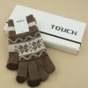 Customized jacquard style wool knitted gloves