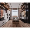 Customized Luxury Modular Walk In Closet Bedroom Furniture Wooden Three Door Wardrobe Black Wardrobes