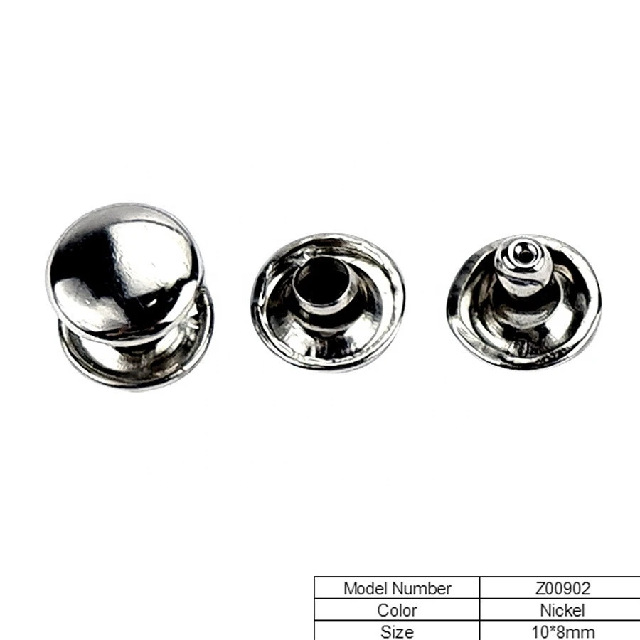 Customized Professional Good price of Stainless Steel Double Cap rivet for handbags clothing and shoes