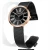 Import Customized Rose Gold Stainless Steel Case Watch OEM Black Mesh Strap Ultra Thin Watches from China