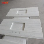 Cut-to-size discount stripe solid surface bathroom countertop vanity tops