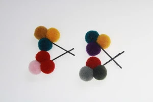 cute  beautiful lovely POM-POM hairpin for girls