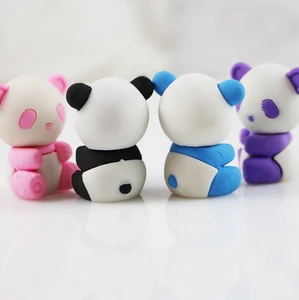 cute mini animal 3D shaped chinese panda rubber eraser