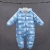 Import Cute winter autumn down baby rompers thicken printed zipper hooded baby warm clothing set romper for baby girls from China