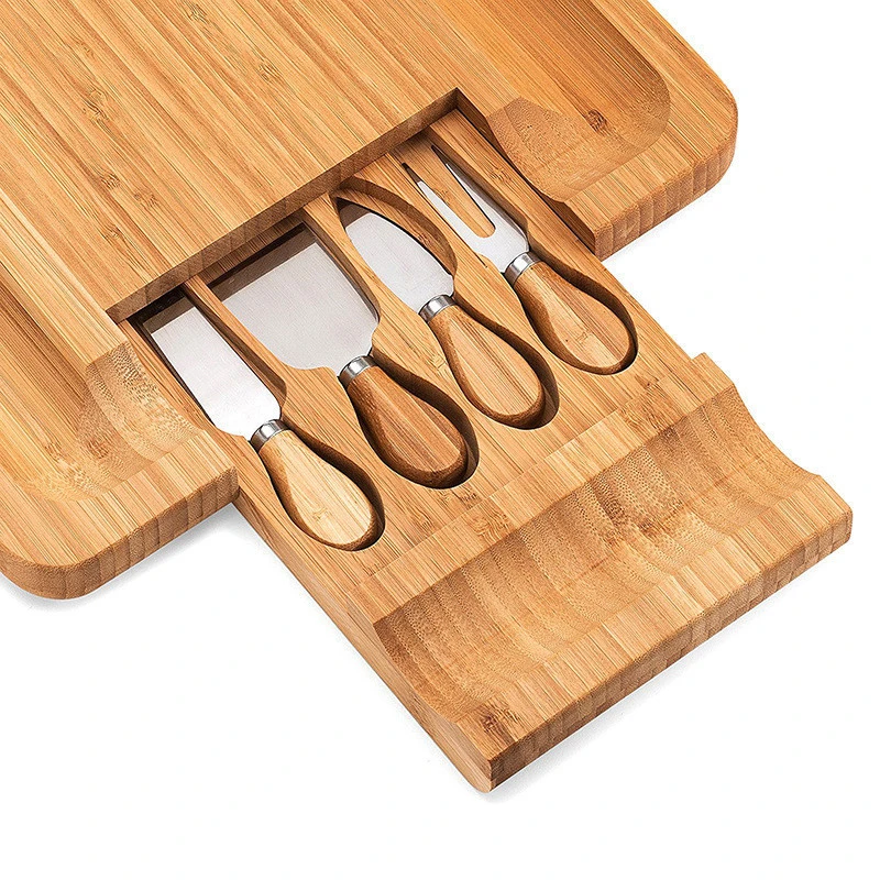 Cutting Small Custom Acacia Tiered Wholesale Wooden Bamboo Cheese Board Sets