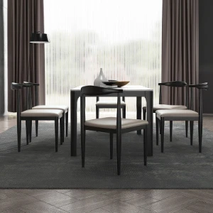 CZM01-1 High End Furniture Nordic Modern Luxury White Marble Dinning Table Top Cheap Living Room 6 Seater Dining Table Set