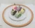 Import D33cm large clear handmade glass fruit plate with gold effect from China