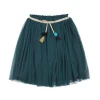 Dark Green Baby Girl Pleated Skirt Top With Adjustable Waist