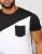 Import Designer Spliced Colour Block T Shirt With Pocket from China