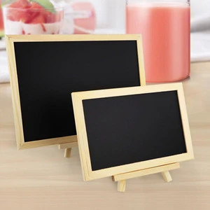 Desktop Portable Double Side  Magnetic Blackboard Chalk Board With Wooden Stand