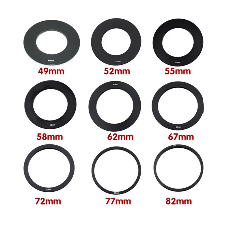 Digital DSLR camera lens accessory square  lens adapter ring 49 52 55  58 62 67 72 77  82 mm for Cokin P filter
