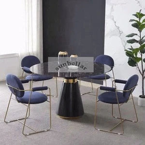 dinning table set 6 chairs dining room furniture modern design steel armchair