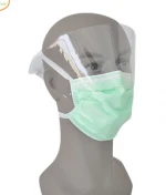 Disposable nonwoven medical anti fog disposable face mask with eye shield face shield free sample