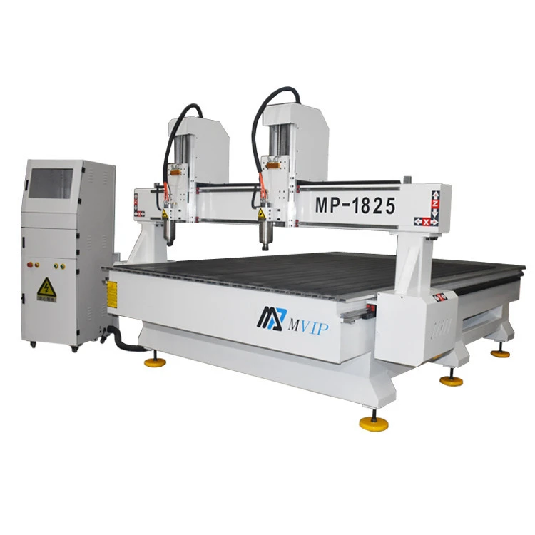 Double head wood cnc router woodworking machine