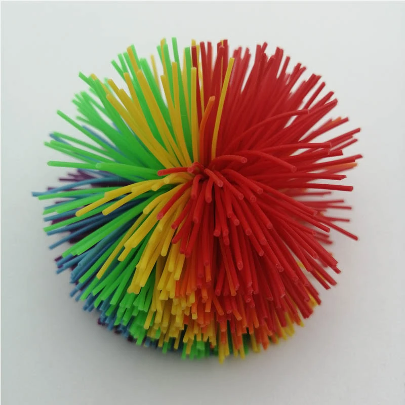 Drop shipping Dropshipping Stringy Sensory Koosh Balls Rainbow Bouncy Squishy Fidget Toy Stress Relief Squeeze Silicone Stretchy Ball Toy