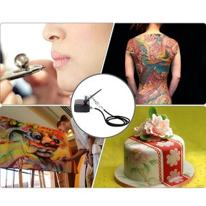 Dual Action Airbrush Air Compressor Kit aerografo for Art Painting Tattoo Manicure Craft Cake Spray Model Brush Nail