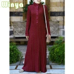 Dubai Ethnic Middle East Clothing Gown Islamic Muslim Long Winter Daily Open Abaya Women Dresses