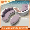 Durable Outdoor Wicker Double Day Bed PE Rattan Sofa Furniture Round Bed