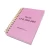 Import Eco Friendly Bulk Lined Pink Hard Cover Spiral Notebook with Own Logo from China