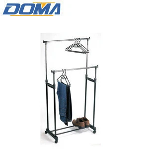 Eco-friendly Clothing Stand Double Pole Balcony Clothes Drying Rack Portable Garment dryer Hanger clothing rack