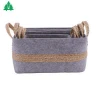 Eco-friendly handmade felt and water hyacinth products laundry basket made in china wholesale with water hyacinth handle