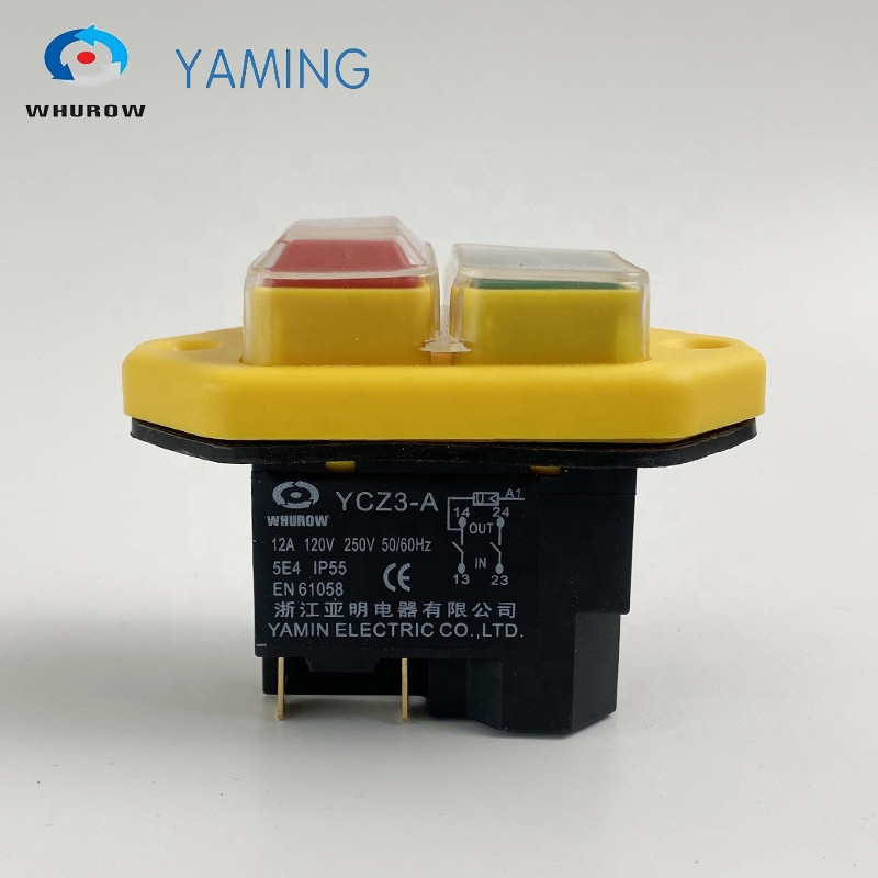 Buy Electromagnetic Switch 5 Pin On Off Red Green Button 12a 230v ...