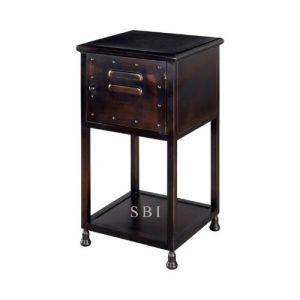 Elegant Fine Quality Traditional Brawn nightstand metal leg bedroom table bedside cabinet Nightstand