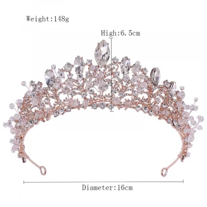 Elegant Handmade Crystal Rhinestone Bride Hair Crown Headdress Accessories Beauty Queen Wedding Bridal Crown And Tiaras