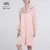 Import Elegant Women Homewear Silk Cotton Long Sleeve Turn Down Collar Mini Dress with Buttons Front Fly from China