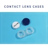 Elliecoo eye contact lenses case clear box with tweezer