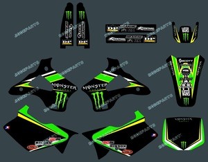 ENERGY BLACK DST0221TEAM GRAPHICS & BACKGROUNDS DECALS STICKERS Kits for KAWASAKI KX125 KX250 1994 1995 1996 1997 1998