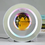 EU Plug Colorful Illuminous Globe 4 Inch Magnetic Floating Levitate Round World Globe Table Led Night Lamp