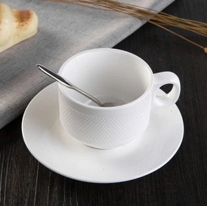 European Ceramic Tea Cup Set Porcelain Simple Coffee Cup Plate Set Customized Logo with Cup