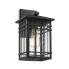 Exterior Garden Lamp Waterproof Sconce Lamps Black with Clear Seeded Glass Outdoor Wall Mounted Lights