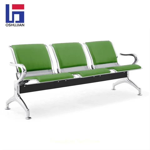 Factory 4 seater Steel iron waiting room seating used medical hospital clinic reception airport chairs
