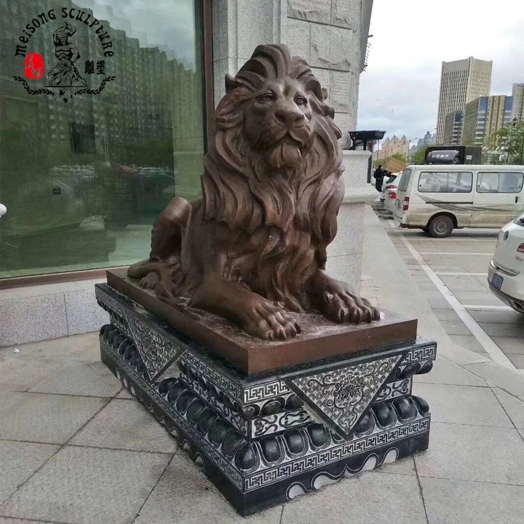 Factory Custom Life Size Garden Decorative Metal Crafts Bronze Lion Statue