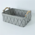 Factory Direct Wholesale Home Storage Box Felt Handle Desk Debris Storage Basket felt box