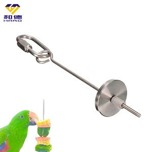 Factory Directly Stainless Parrot Bird Rabbit Hutch Cage Fruit Vegetable Holder Skewer Foraging Toy Animal Treating Tool
