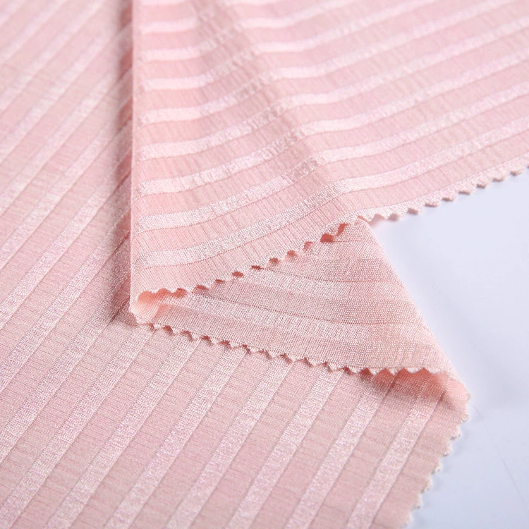 Factory making soft women garment cheap polyester rib knit fabric for making clothes custom