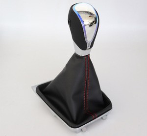 Factory New Design Led Light Leather Automatic Car Gear Shift Knob with shifter boot for Vw golf 7/skoda