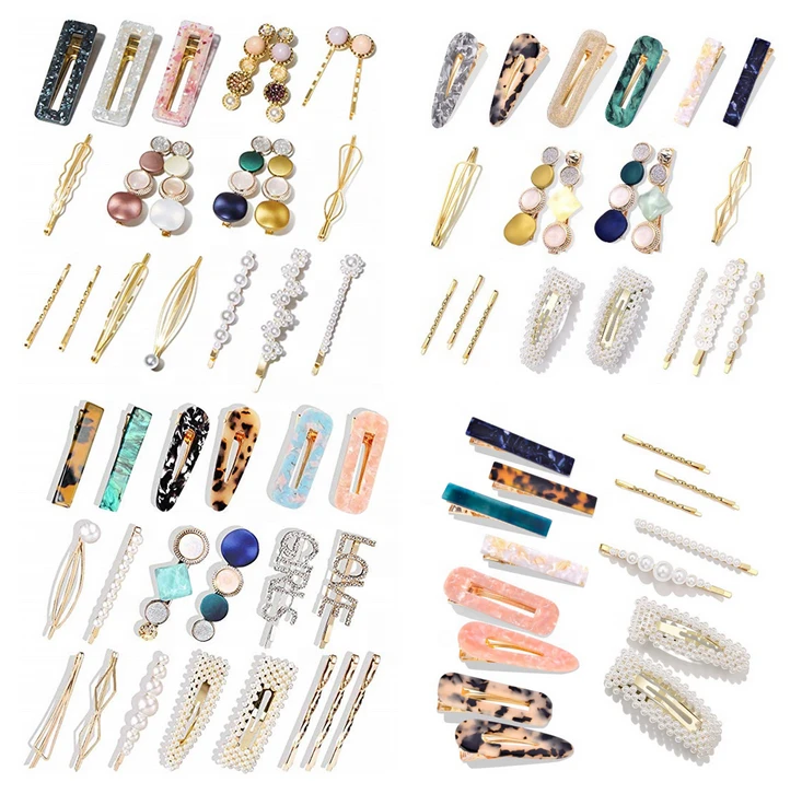 Factory Pearl Hairpin Set Acrylic Acetate Rhinestone Hairpin Combination Hair Accessories