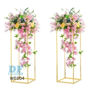 Factory Price Plinths Display Metal Wedding Metal Flower Floor Vase Column Flower Stand Round Centerpieces Vase Set of 2 for Tables