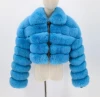 Factory Wholesale Fur Coats Women&#x27;s Turn Down Collar Zipper Faux Fur Jackets Plus Size Lady&#x27;s Fox Fur Coat Cropped Jacket