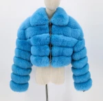 Factory Wholesale Fur Coats Women's Turn Down Collar Zipper Faux Fur Jackets Plus Size Lady's Fox Fur Coat Cropped Jacket