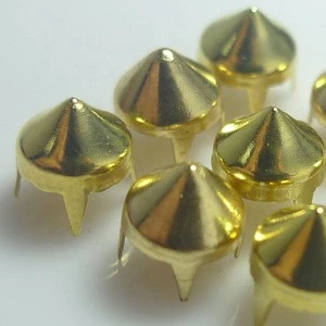 Factory wholesale nickel free brass nail head prong  rivet, metal claw brass nail heads garment rivets